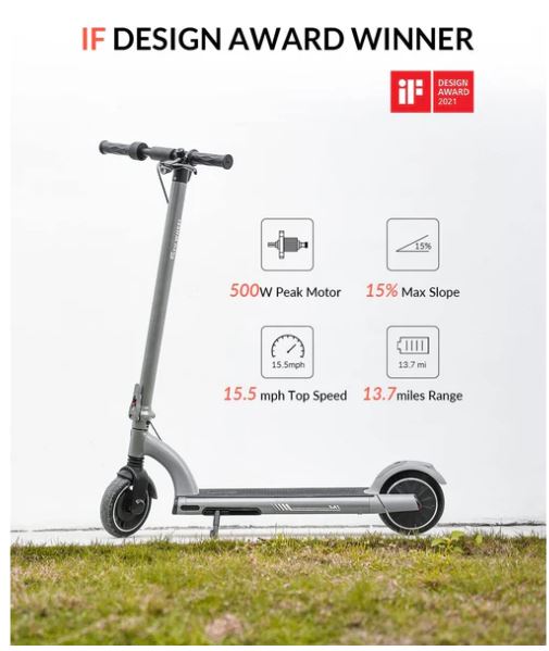 (Excellent) 5TH WHEEL M1 Electric Scooter – Lightweight Foldable E-Scooter for Adults & Teens – Safe, Affordable Urban Commuting Solution with LED Display & Dual Brakes