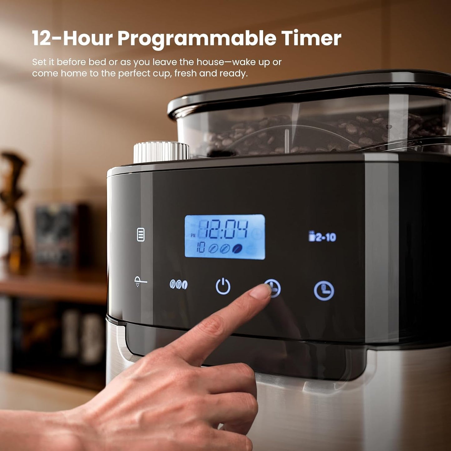 (Good) 10-Cup Drip Coffee Maker with Built-In Grinder-CM8025