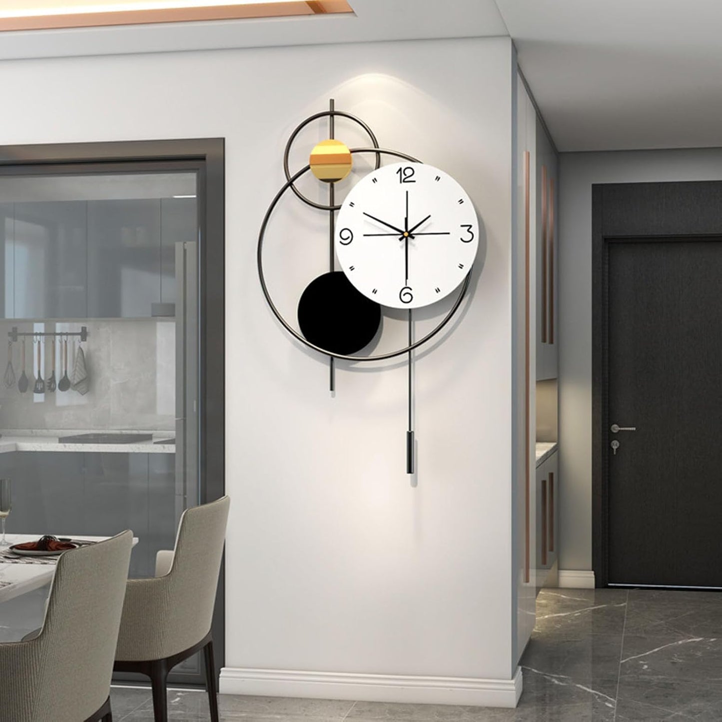 (New Open Box)  Modern Large Decorative Wall Clock | European Style • Silent Non-Ticking  ⚡