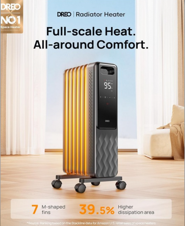 (New Open Box) Dreo Oil Filled Radiator, Electric Heater