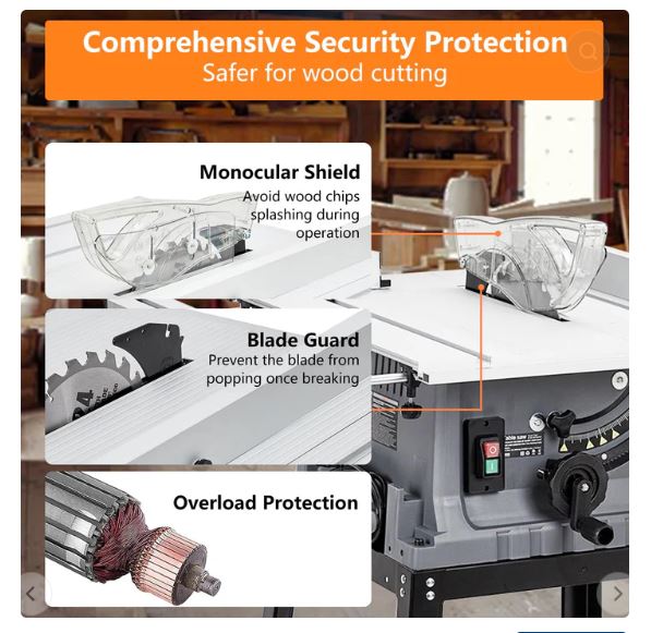 (New Open Box)  Garvee 10" Multifunctional Table Saw | 15A • 5000RPM •