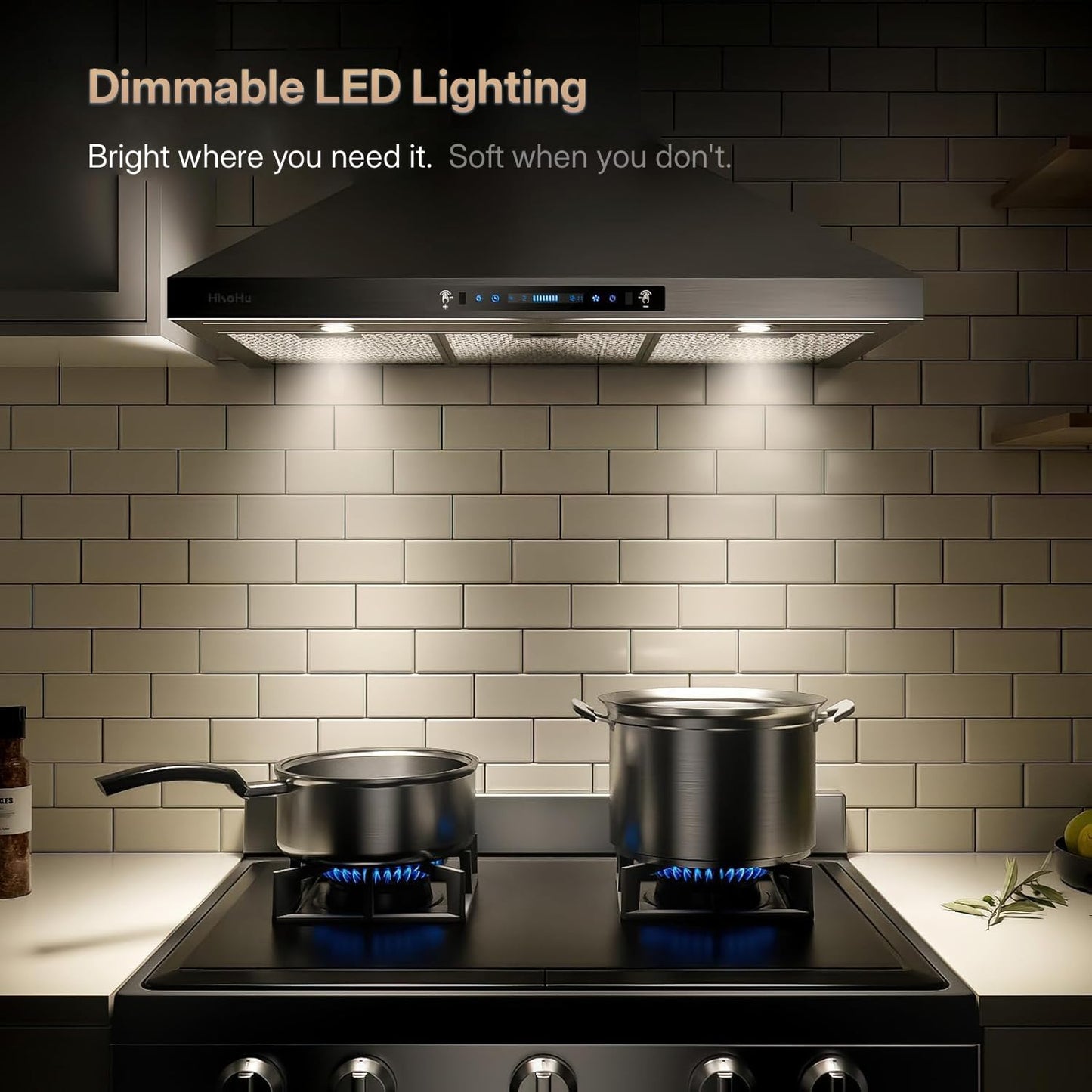 (Excellent) HisoHu 36” Wall Mount Range Hood – 780 CFM, Gesture Control, LED Lights