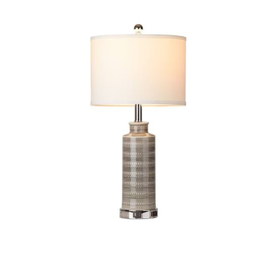 (Brand New) 24-in Grey Table Lamp Set of 2 | Linen Shade • Modern Style | TD-247