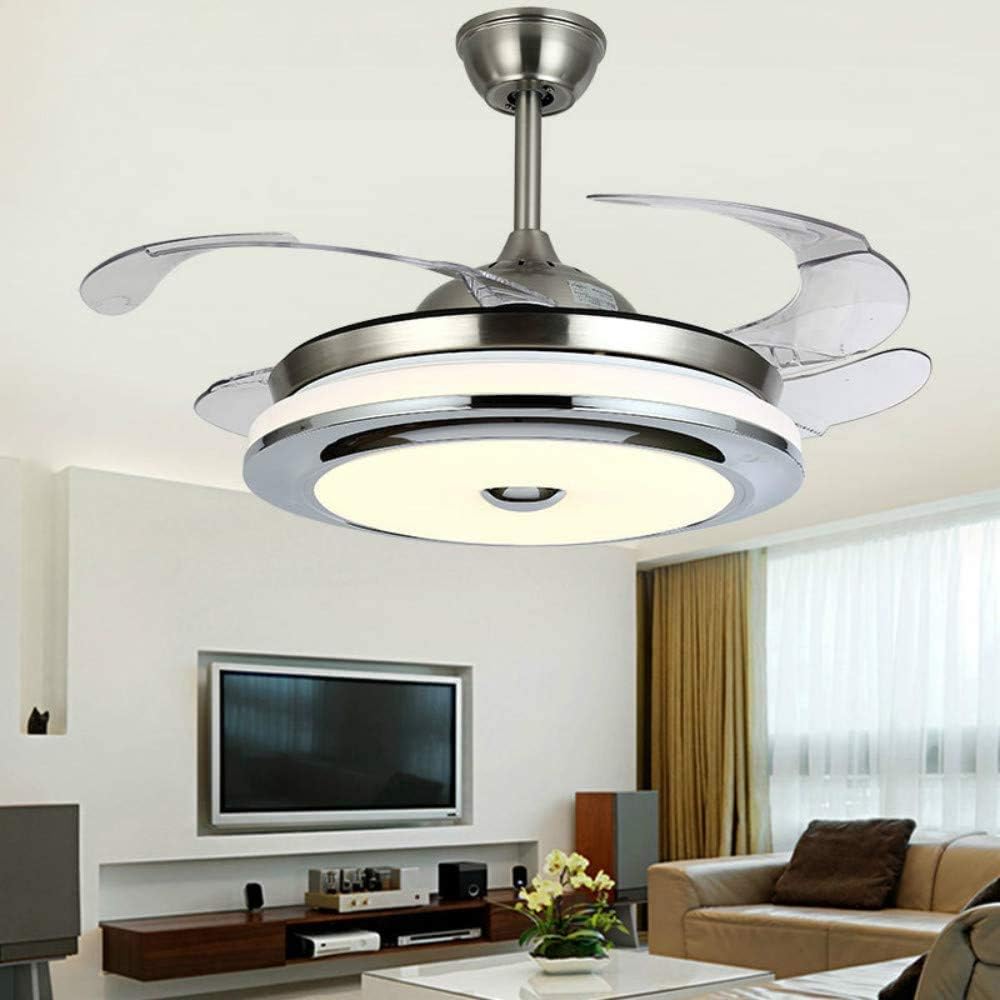 Ceiling Fans with Lights,42 in Indoor Low Profile Ceiling Fans, 72W Remote Ceiling Fan with Led Light,Modern Bladeless Enclosed Ceiling Fan Flush Mount,Dimmable 3 Color 3 Speeds 1/2H Timing