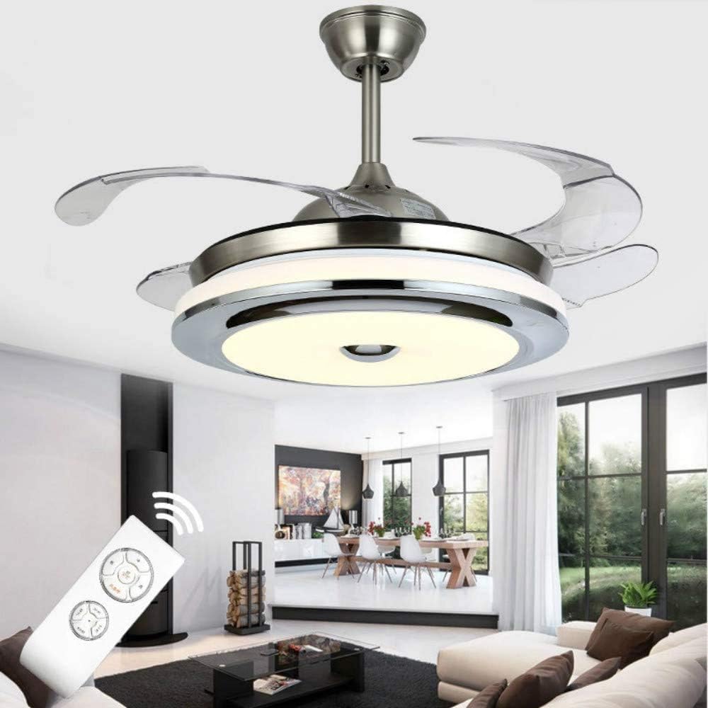 Ceiling Fans with Lights,42 in Indoor Low Profile Ceiling Fans, 72W Remote Ceiling Fan with Led Light,Modern Bladeless Enclosed Ceiling Fan Flush Mount,Dimmable 3 Color 3 Speeds 1/2H Timing