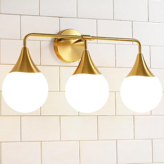 (New Open Box) HAHZT Bathroom Vanity Light Fixtures: 3-Light Mid Century Modern Bathroom Lighting