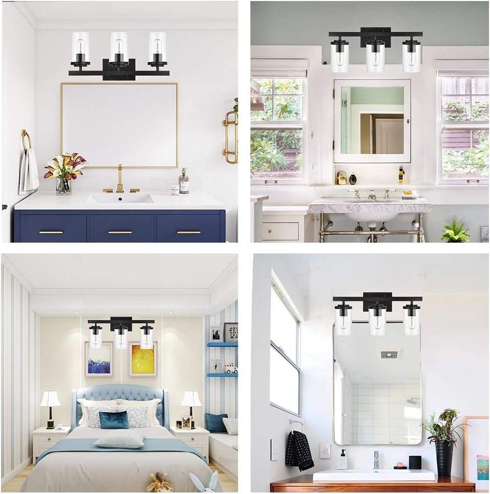 (New Open Box) Lauxal Vanity Light 3 Lights Modern Bathroom Light Fixtures Over Mirror