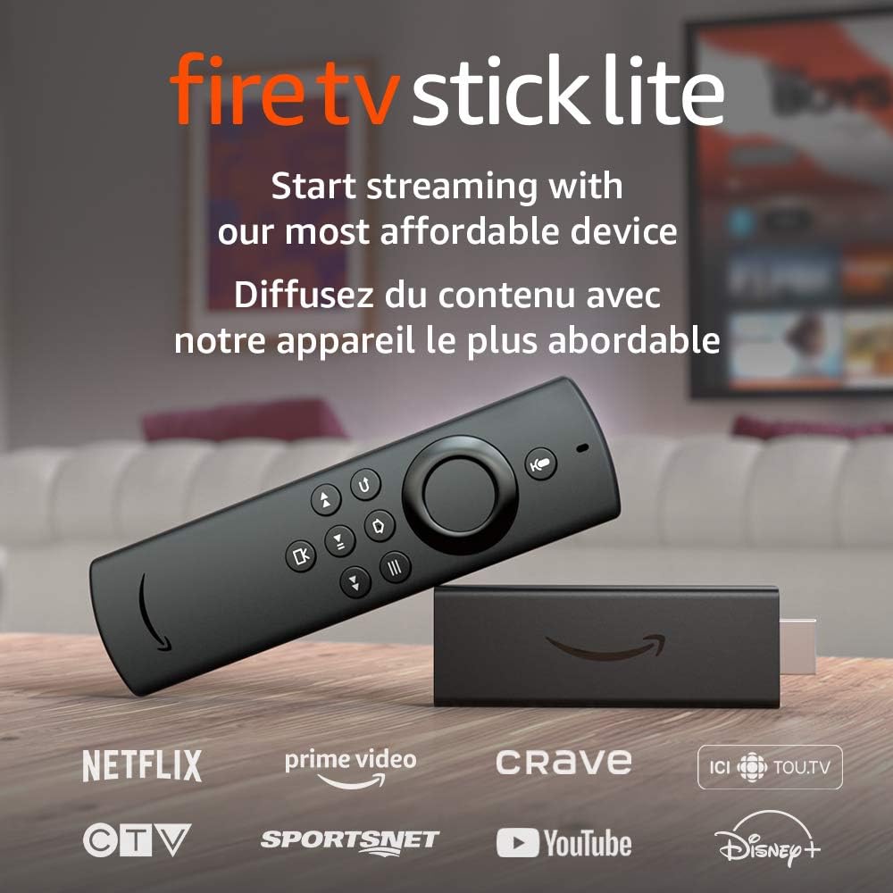 Amazon Fire TV Stick Lite with Alexa Voice Remote Lite (no TV controls), HD streaming device