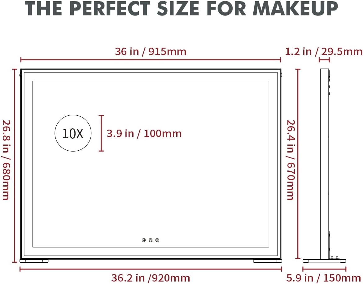 (Brand New) BEAUTME Large Vanity Mirror with Lights 91.5x67cm, Lighted Tabletop/Wall Hollywood Makeup Mirror