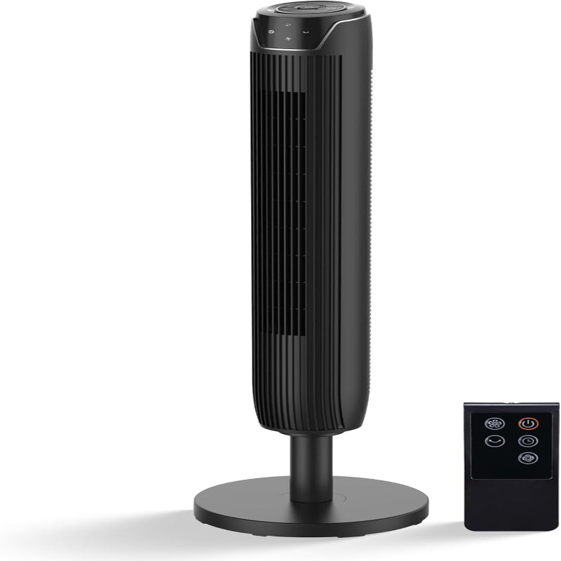 (New Open Box) Senville 42" Oscillating Tower Fan for Bedroom, Remote, Bladeless, Quiet, 3 Modes, 7-Hour Timer, LED Display, Black