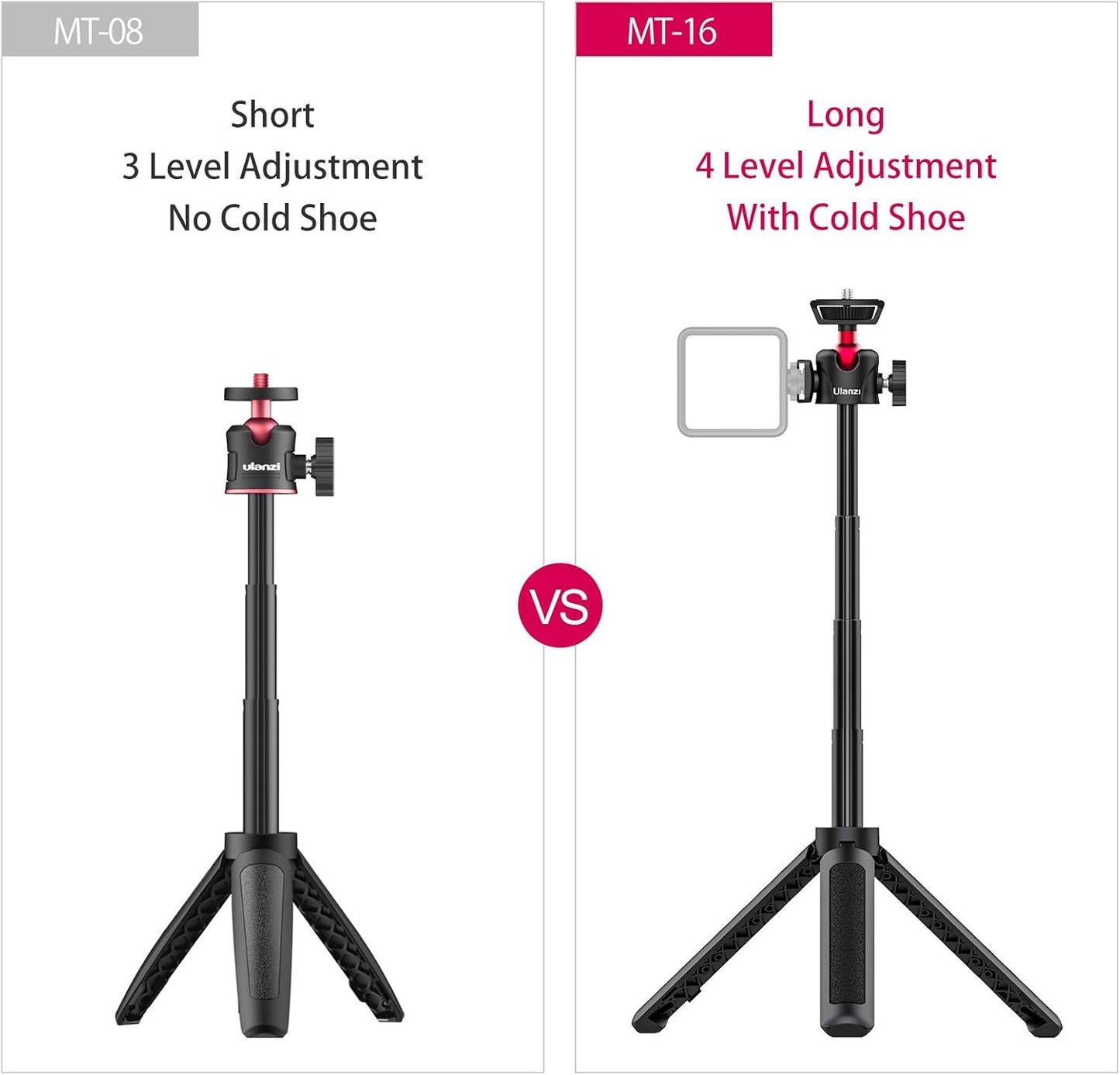 (excellent) ULANZI Extendable Tripod mt-16 & Led video light VL49 2000mAh