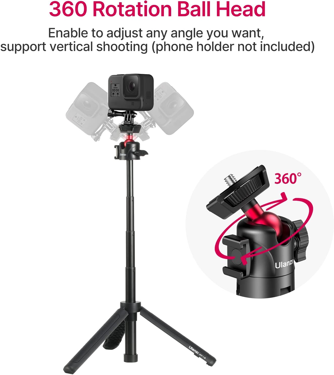 (excellent) ULANZI Extendable Tripod mt-16 & Led video light VL49 2000mAh