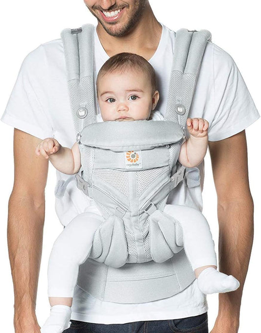 Ergobaby Omni 360 All-Position Baby Carrier for Newborn to Toddler with Lumbar Support &amp; Cool Air Mesh (7-45 Lb), Pearl Grey