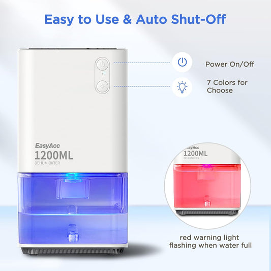 (New Open Box) EasyAcc® Dehumidifiers for Home, Smart Dehumidifiers for Bedroom Bathroom Ultra Quiet