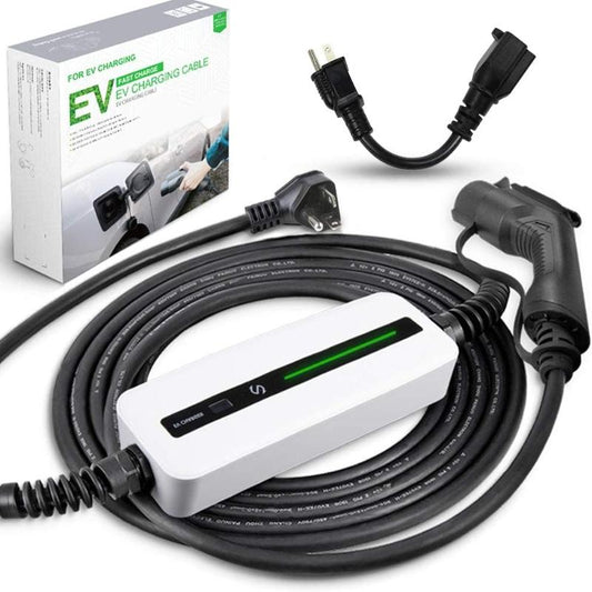 (Excellent) Morec 16A EV Charger Level 1-2 NEMA6-20P with Adapter for NEMA 5-15, 100V-240V, Portable EVSE SAE J1772 Plug 6m (20 feet), Home Electric Vehicle Charging Station Compatible with All EV Cars