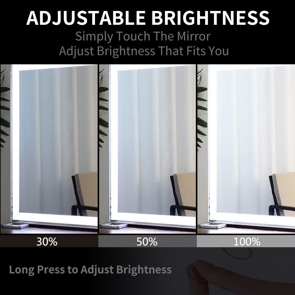 (Brand New) BEAUTME Large Vanity Mirror with Lights 91.5x67cm, Lighted Tabletop/Wall Hollywood Makeup Mirror