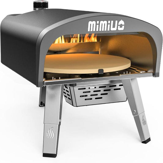 (New Open Box) Mimiuo Portable Gas Pizza Oven with 13" Pizza Stone & Foldable Pizza Peel