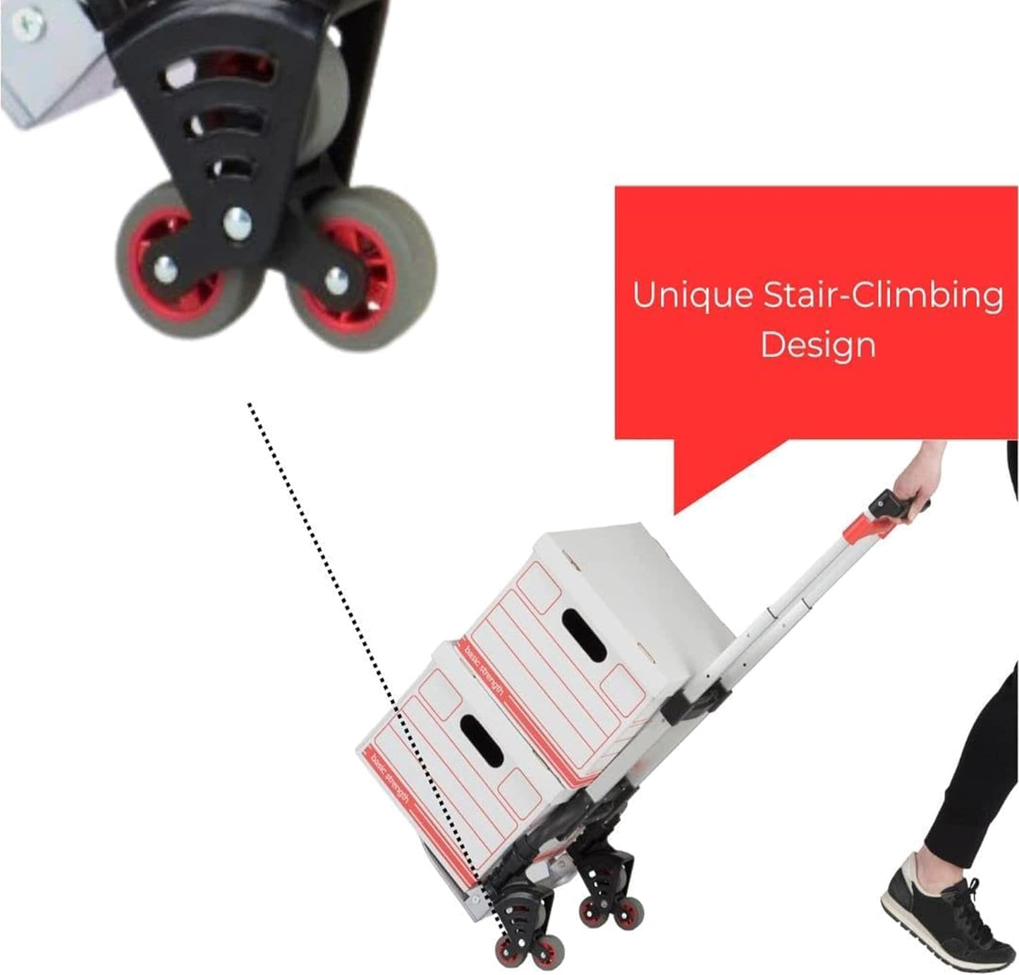 (Brand New) Magna Cart Stair Climbing 6-Wheel Folding Aluminum Hand Truck Dolly Cart with Tote Attachment
