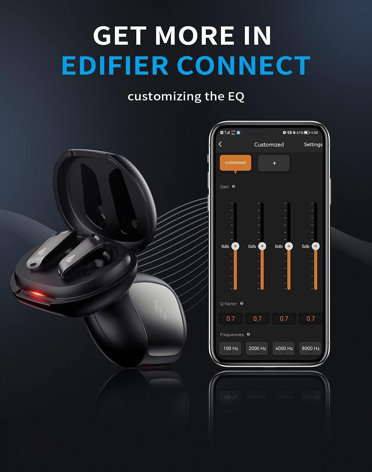 (New Open Box) Edifier NeoBuds Pro Hi-Res Earbuds - Hybrid Active Noise Cancelling - with LDAC - Black