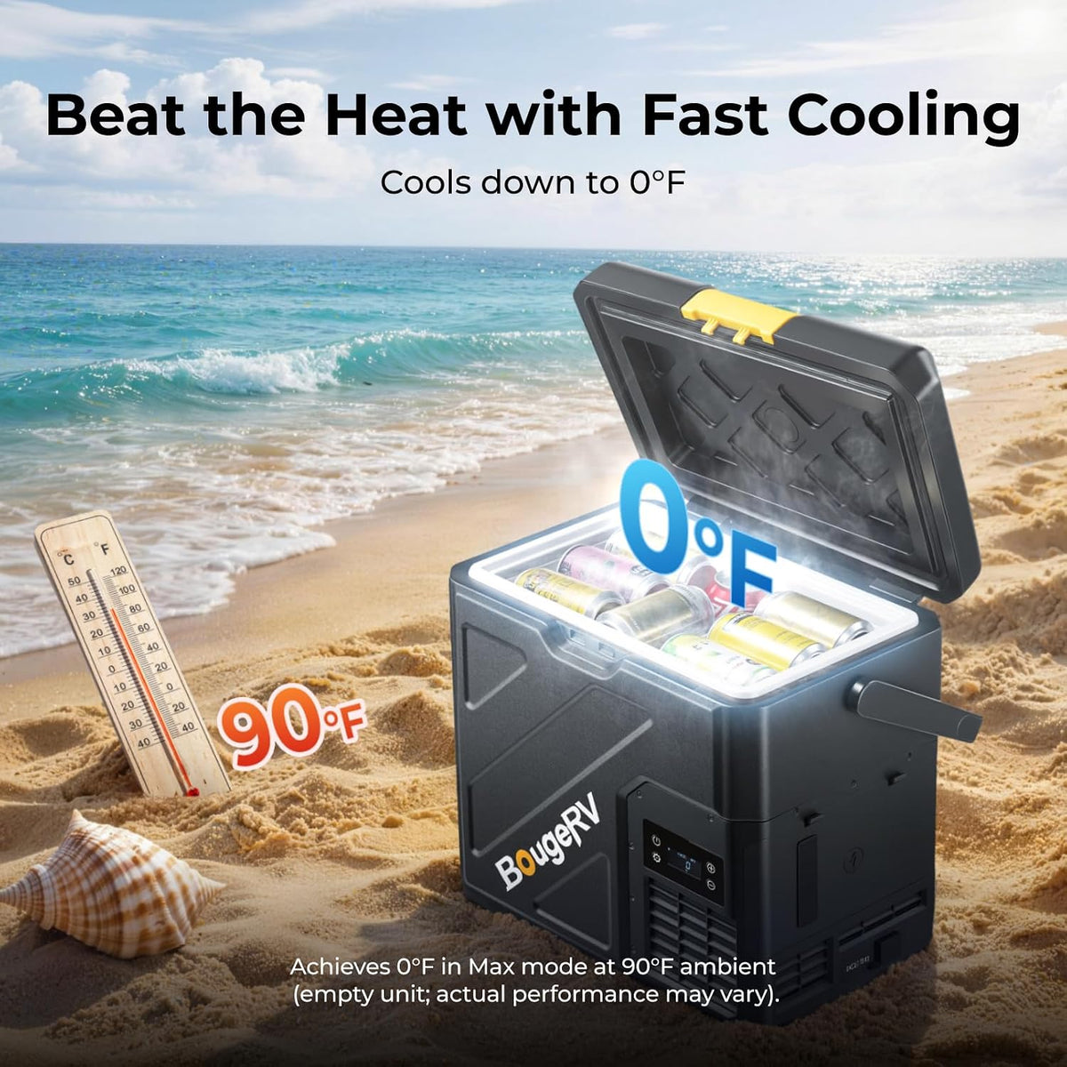 (New Open Box) BougeRV Car Fridge CRH20, 21 Quart, -4℉~68℉, 12v Cooler for Outdoor Camping