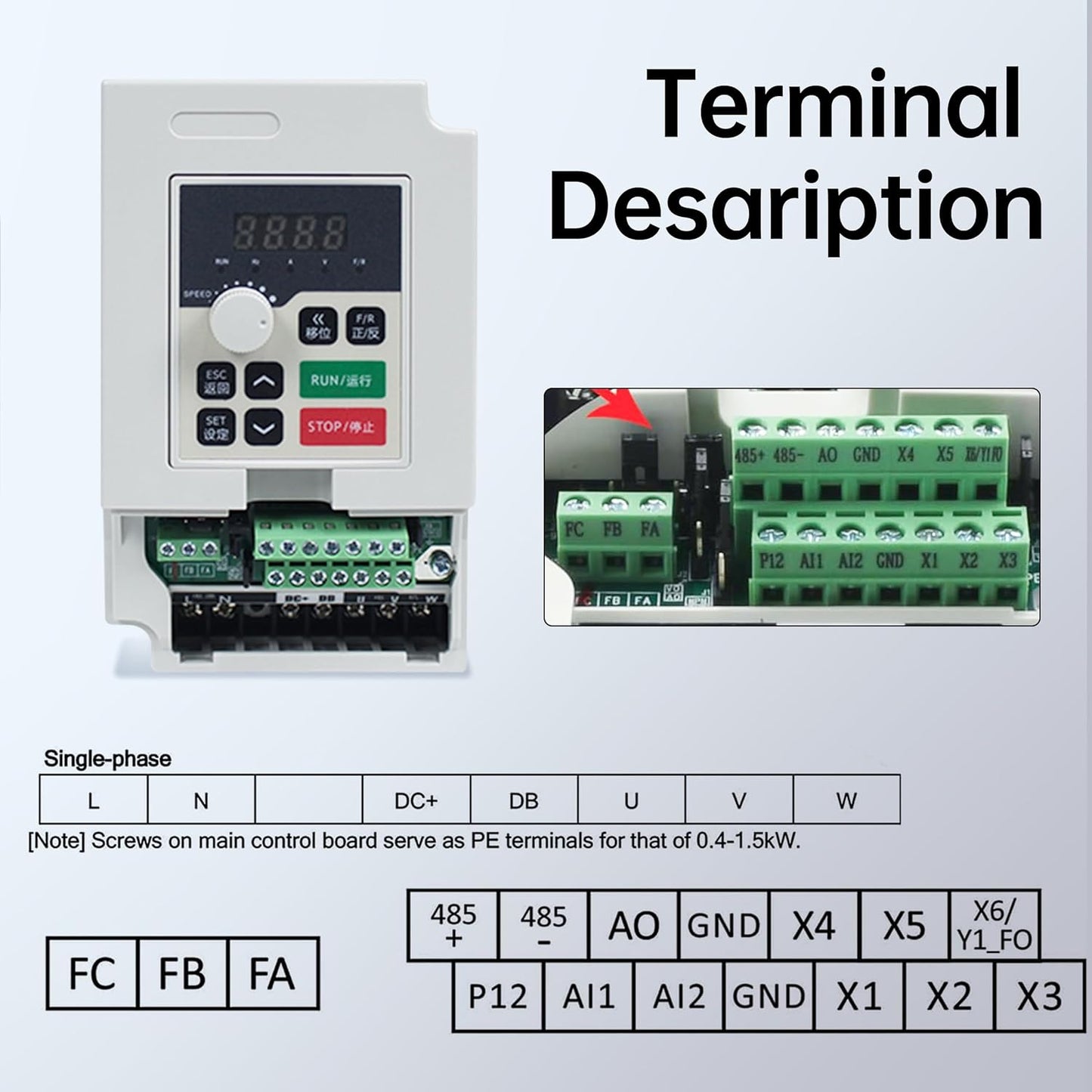 (Excellent) RATTMMOTOR CNC Spindle Motor Kit 220V 2.2KW Air Cooled Spindle Motor Square ER20+2.2KW VFD Inverter 220V Variable Frequency Drive Single to 3 Phase Converter for CNC Router Machine