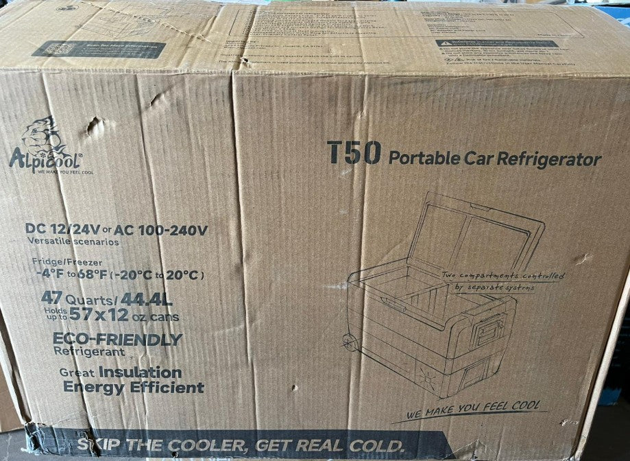 (New Open Box) Alpicool T50 Flexible Dual Zone Portable Car Fridge