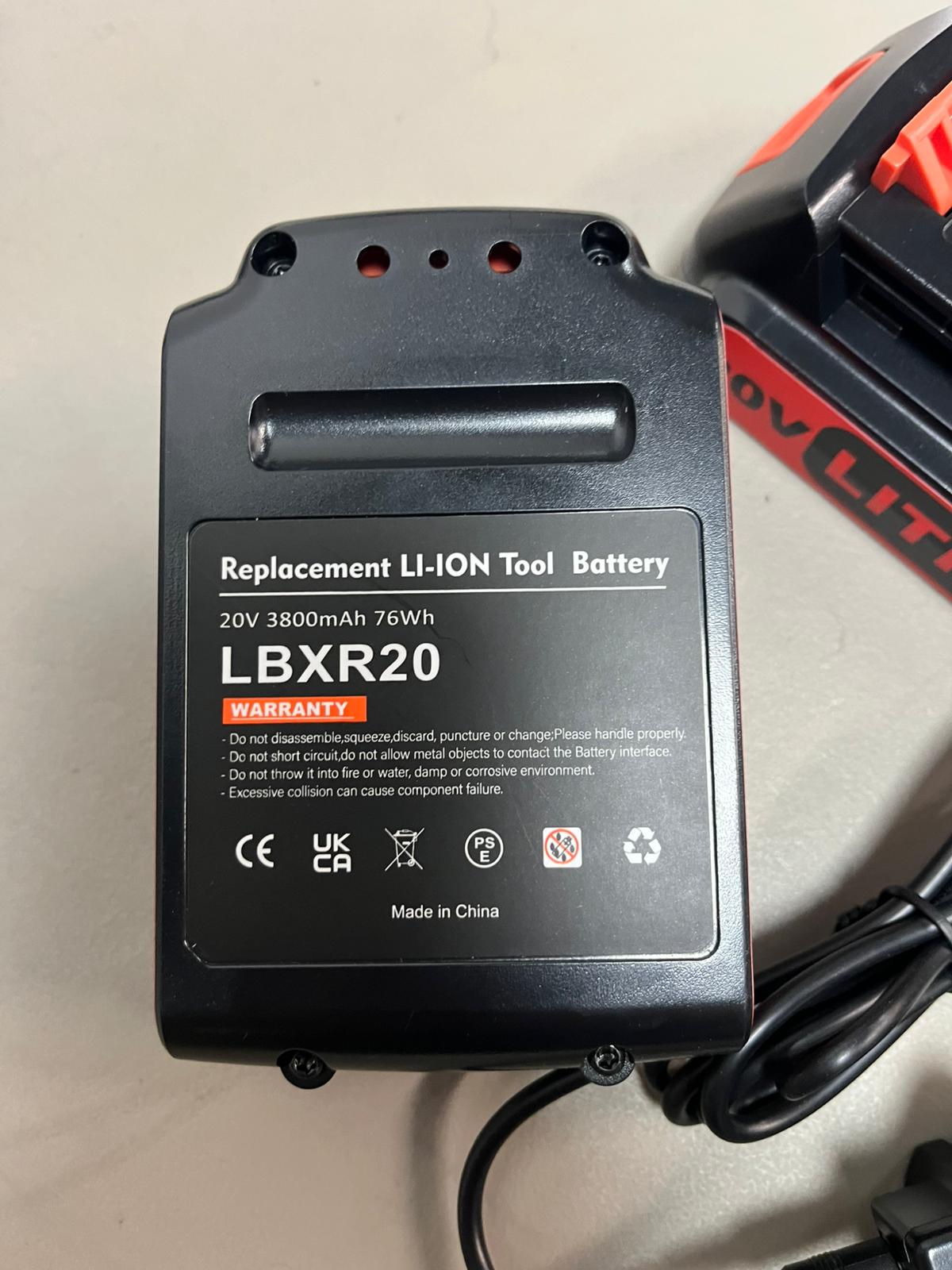 (New Open Box) Battery for Black+ Decker 20V Lithium: 3800mah Replacement 2 Pack