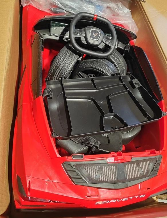 (New Open Box) 12V Chevrolet Corvette C8 Kids Ride-On Car | Remote Control