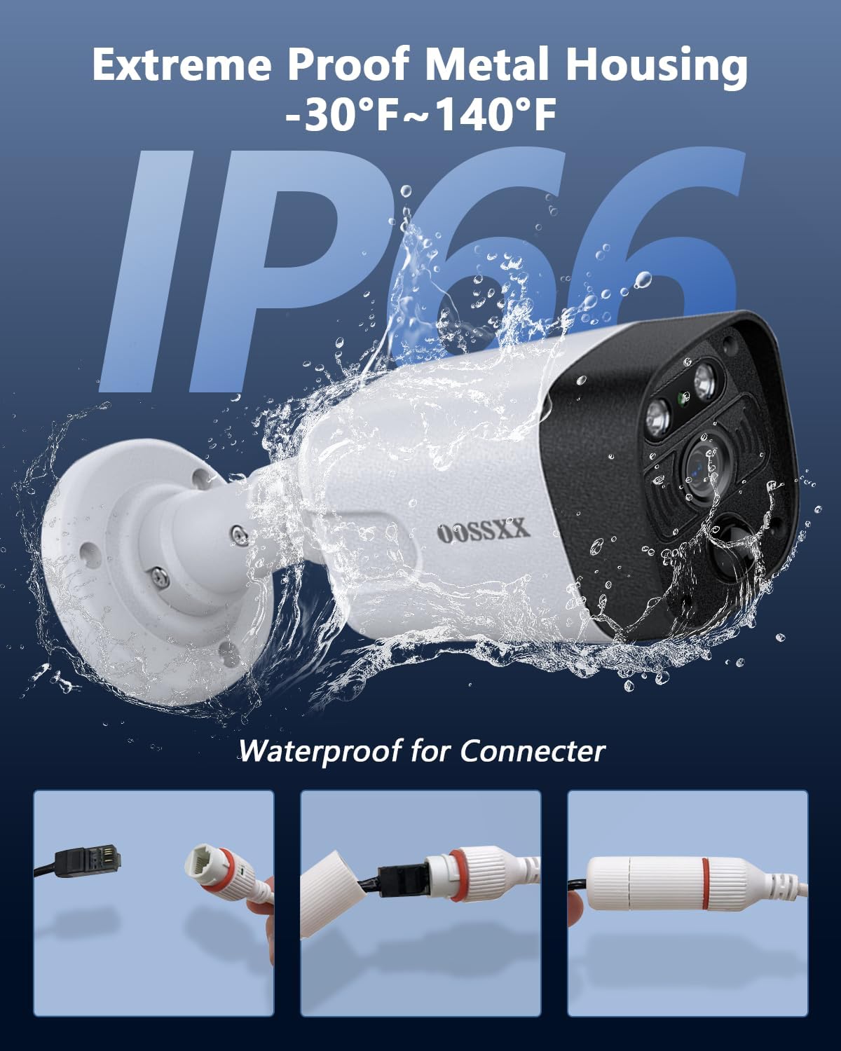 (New Open Box)  OOSSXX 4K PoE Security Camera System | 8MP • 130° Wide Angle • 2-Way Audio • No HDD