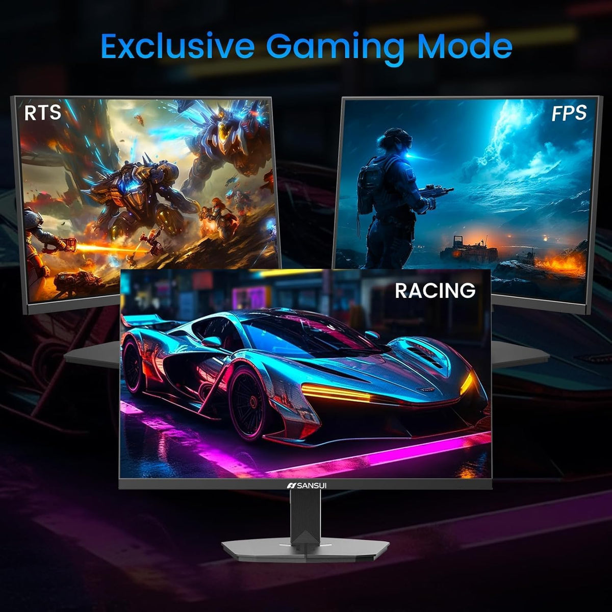 (New Open Box)  SANSUI 24" 180Hz Gaming Monitor | FHD • 1ms MPRT • FreeSync • HDR