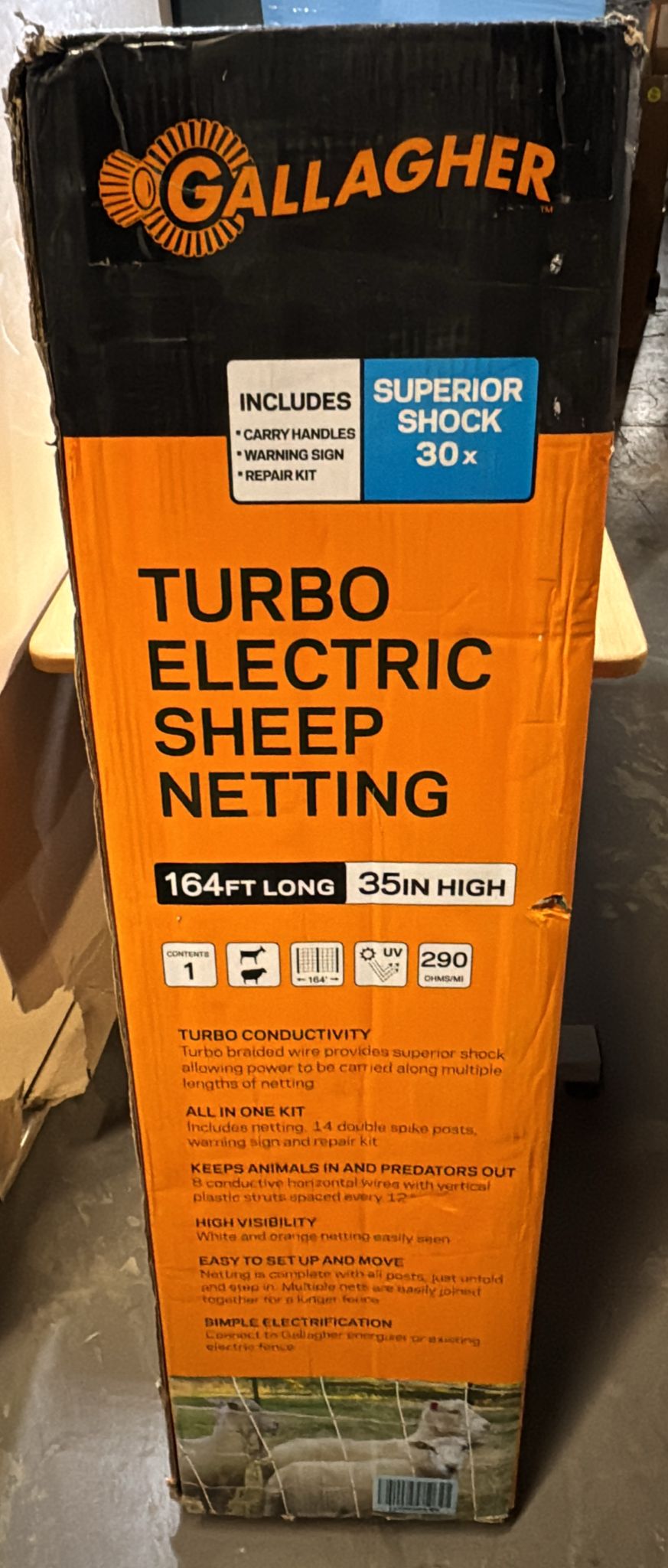 (New Open Box) Gallagher Electric Sheep Netting – Energized Fence | Easy Setup | Durable Livestock Net