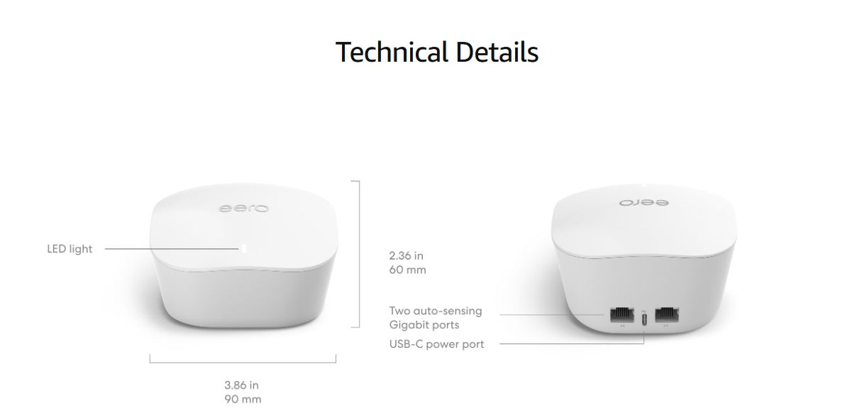 (Excellent) Amazon Eero 2nd Gen mesh wifi system - Coverage up to 4,500 sq. ft., 3-pack