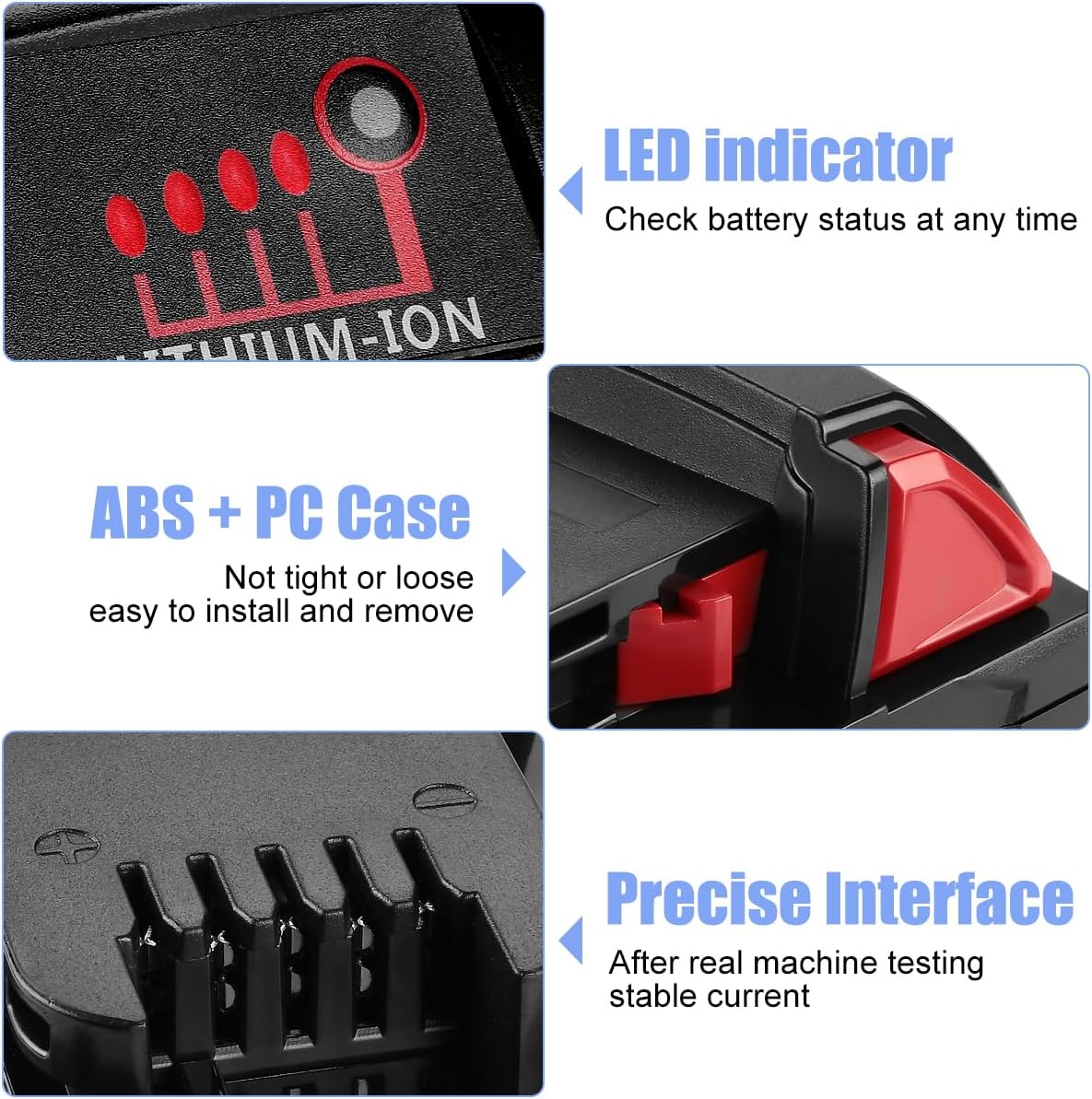 (New Open Box) Powilling 2Pack 6.5Ah Replacement for Milwaukee M18 Battery and Charger Kit