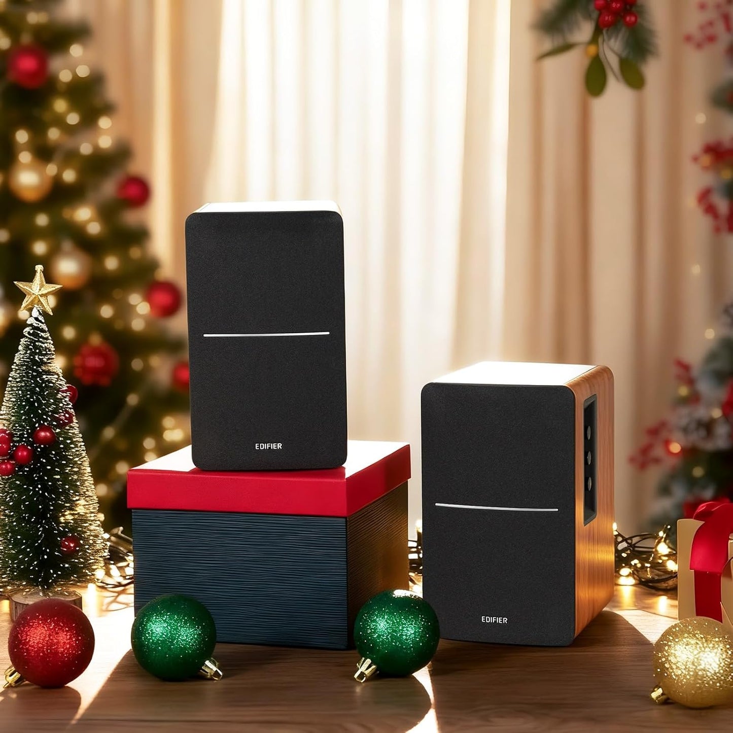 (Excellent) Edifier R1280Ts Powered Bookshelf Speakers - 2.0 Stereo Active Near Field Monitors - Studio Monitor Speaker - 42 Watts RMS with Subwoofer Line Out - Wooden Enclosure