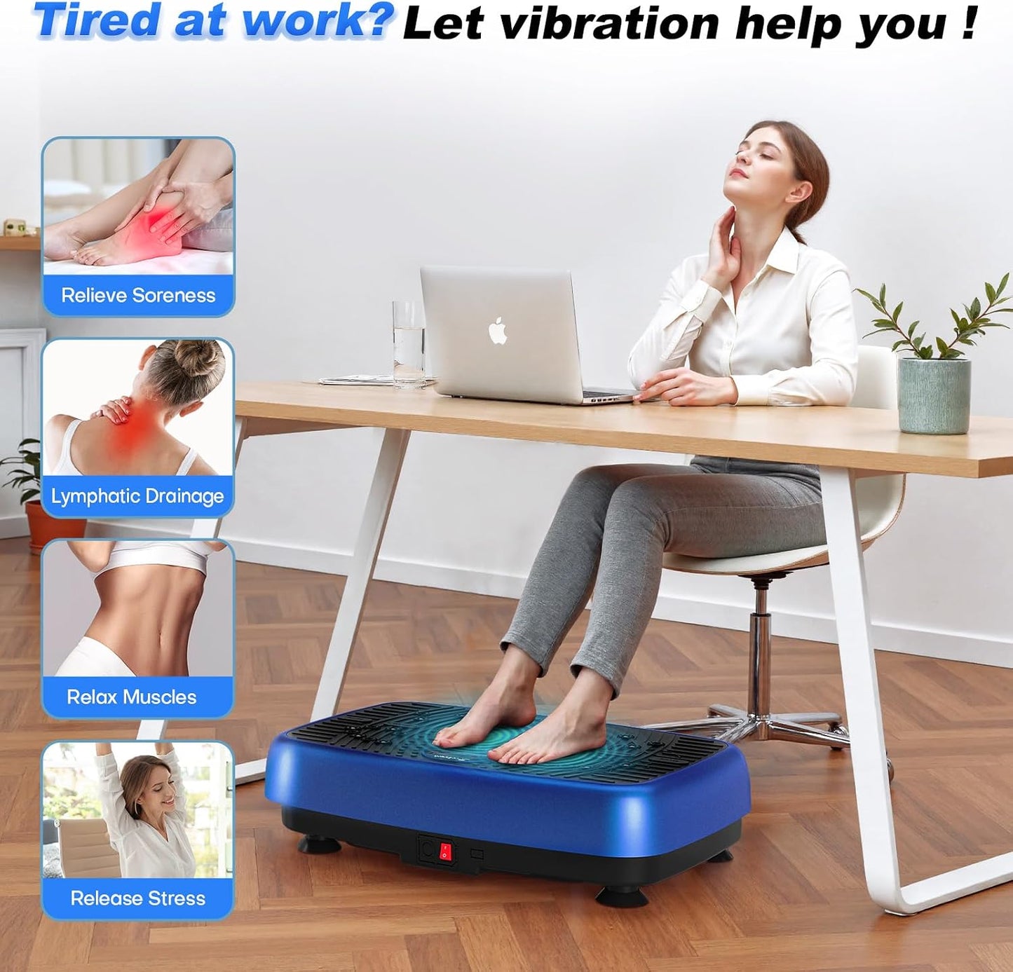 (New Open Box) EvoSpark Vibration Plate Exercise Machine | Dual Motor • 450 LBS Capacity