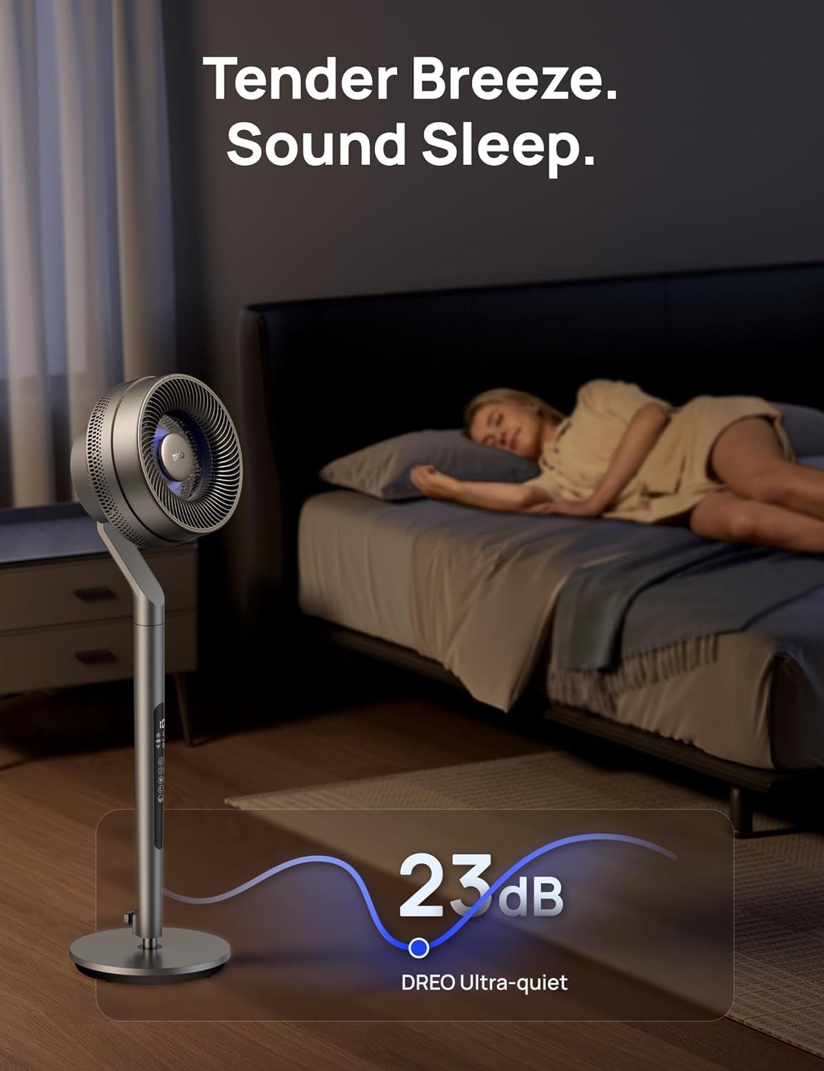 (New Open Box)  DREO PolyFan 715S Smart Pedestal Fan – 40–44" Adjustable | Wi-Fi & Voice Control