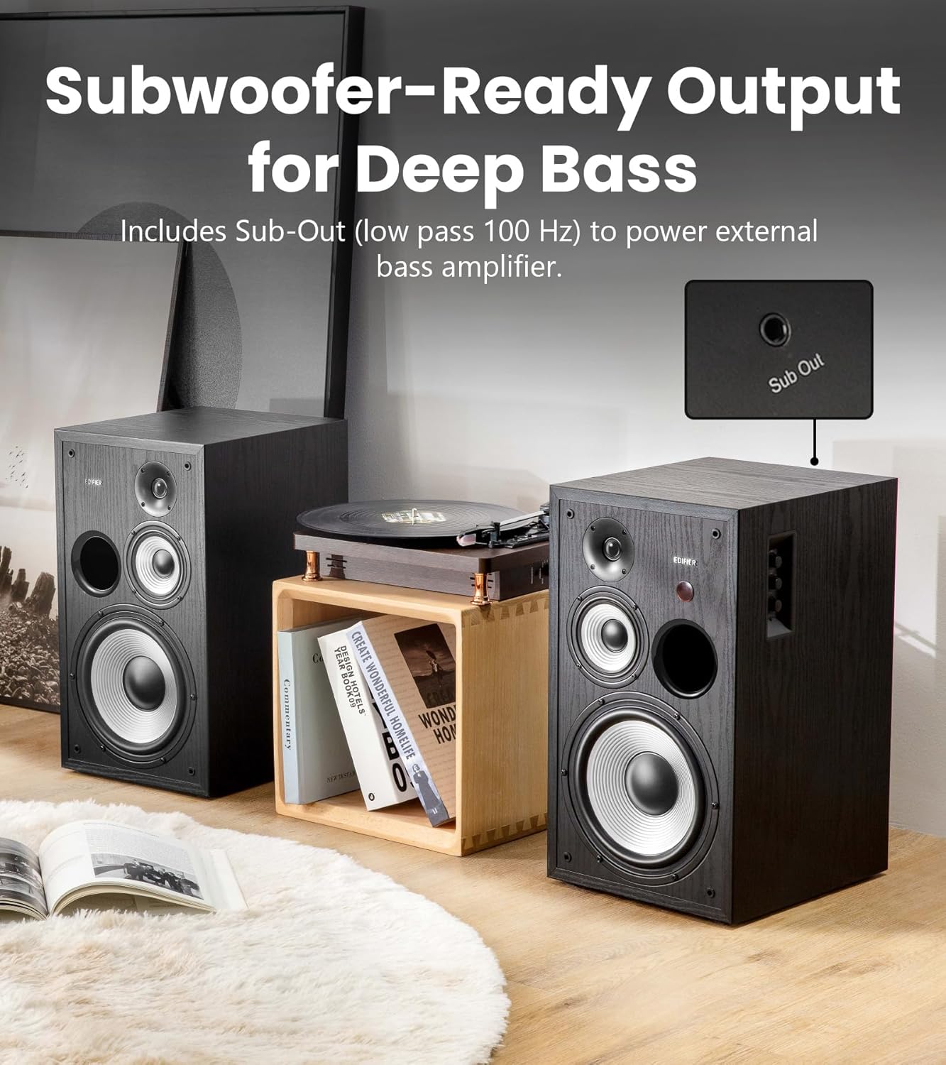 (Excellent) Edifier R2850DB Bluetooth Bookshelf Speakers, Wireless Studio Monitor, 3-Way Powered  (Pair)