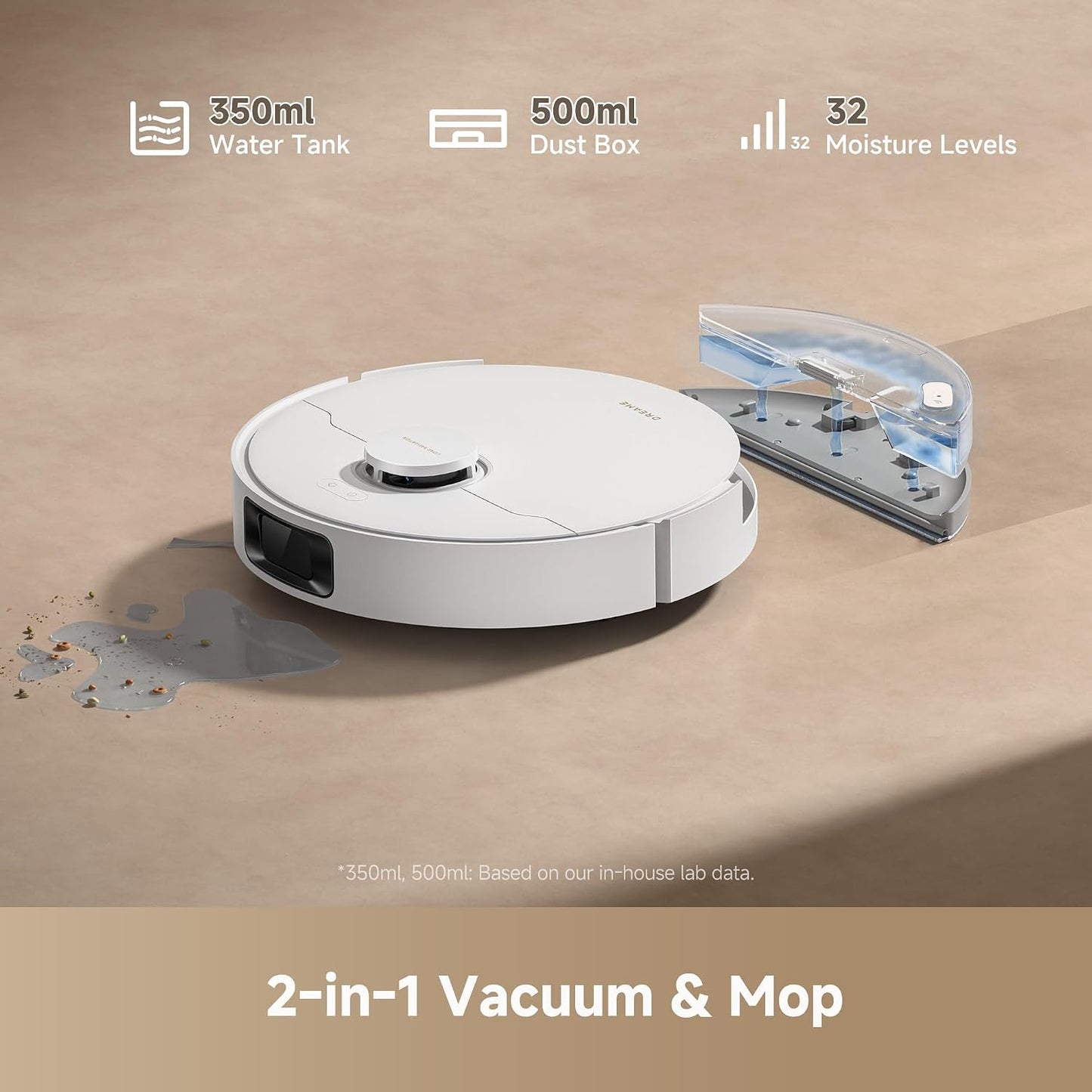 (Excellent) DREAME D20 Plus Robot Vacuum & Mop – Self-Emptying – DuoBrush for Pet Hair