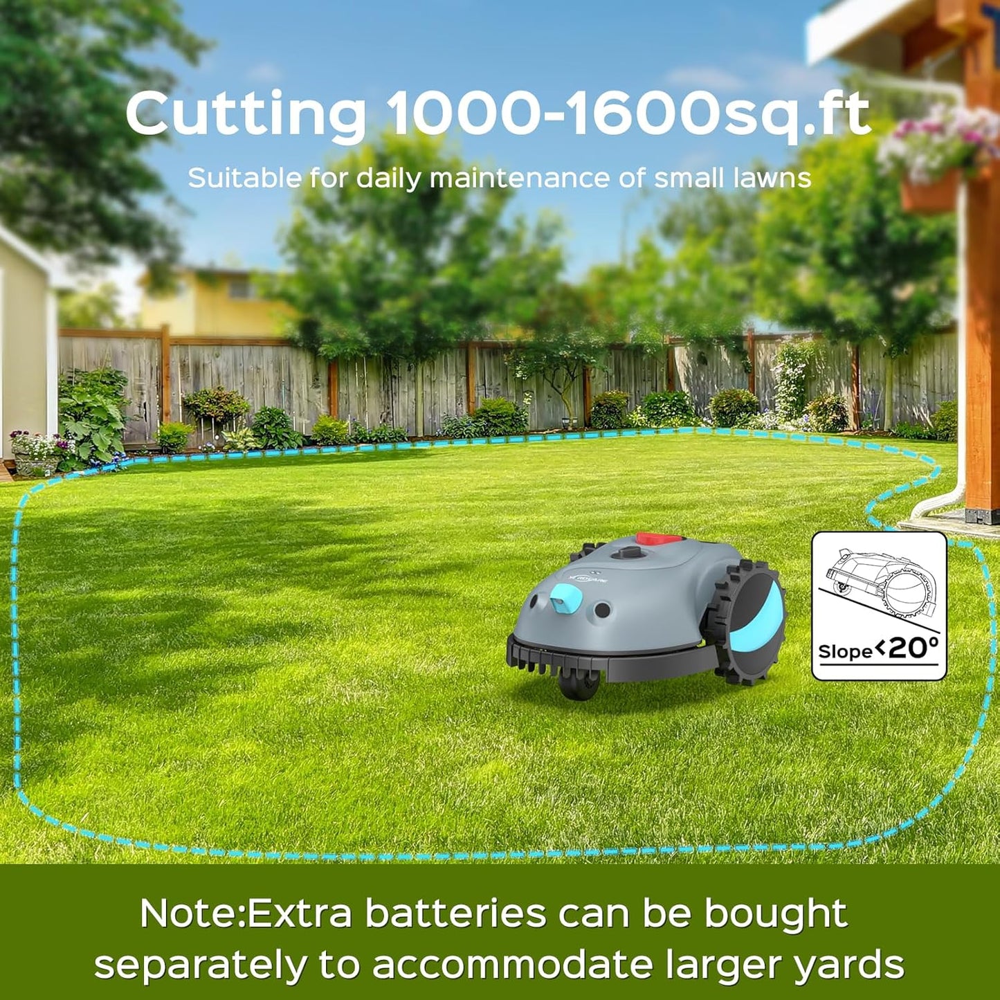 (New Open Box) YARDCARE V100 Robotic Lawn Mower | Visual Navigation • Obstacle Avoidance