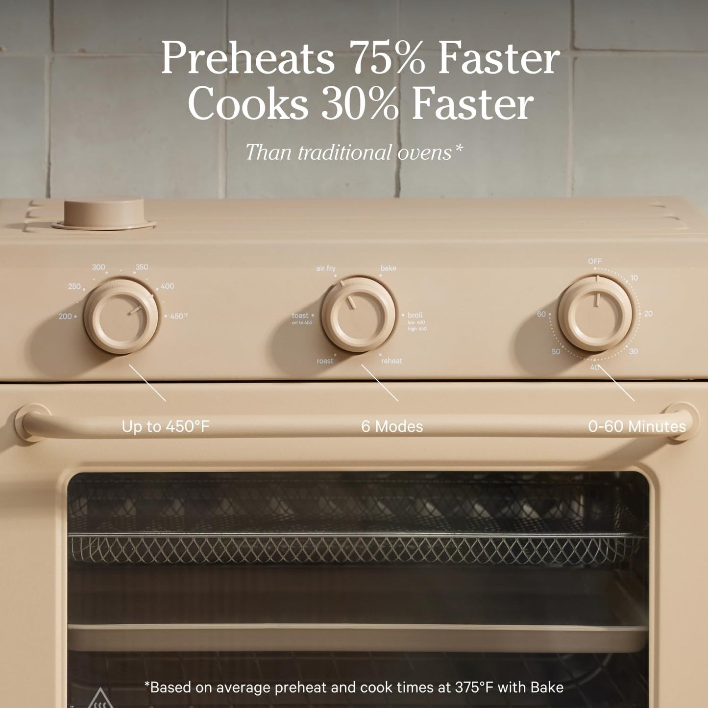 (New Open Box) Our Place Large Wonder Oven | 6-In-1 Toxin-Free Air Fryer & Toaster with Steam Infusion | Family-Sized 30L, 1700W Countertop Design | Includes Bake Tray, Fryer Basket, Large Racks | Steam