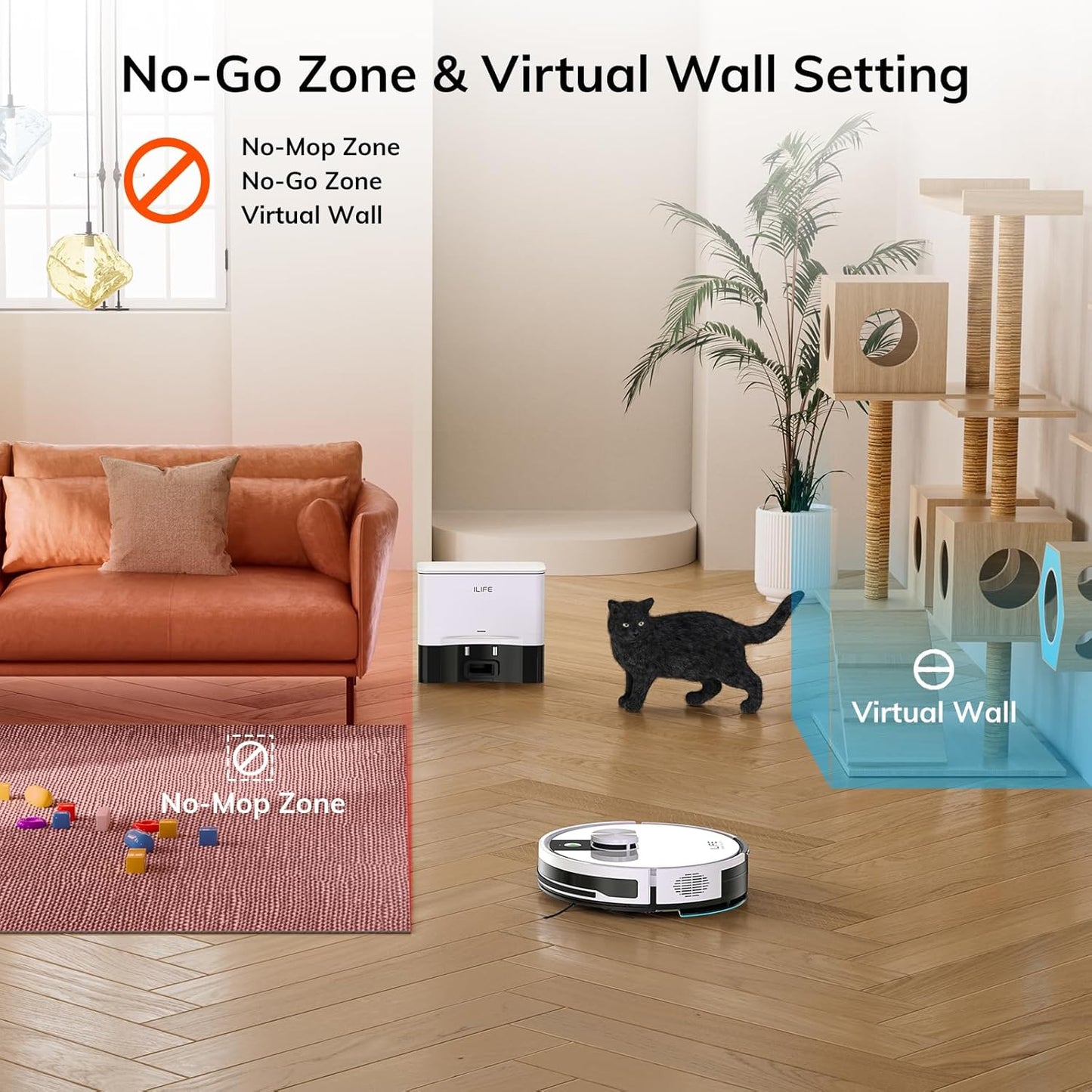 (New Open Box) ILIFE A12 Pro Robot Vacuum and Mop Combo, 60-Day Self Emptying Station, Smart LiDAR Navigation
