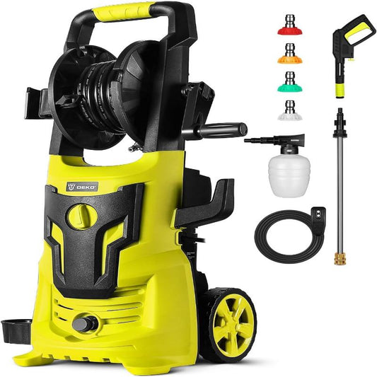 (New Open Box) DEKOPRO Power Washer: 2150PSI, Max. 1.8GPM Electric Pressure Washer with Hose Reel