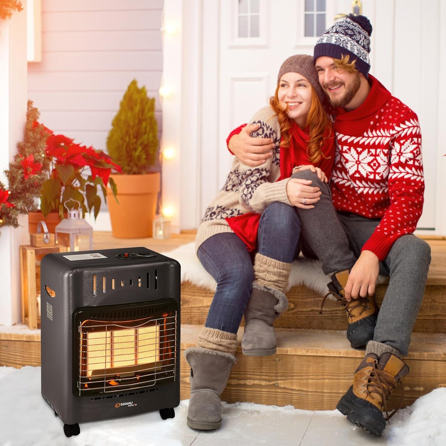 (New Open Box) SANAUVULCAN Propane Heater, 18,000 BTU Portable Radiant Heater for Garages