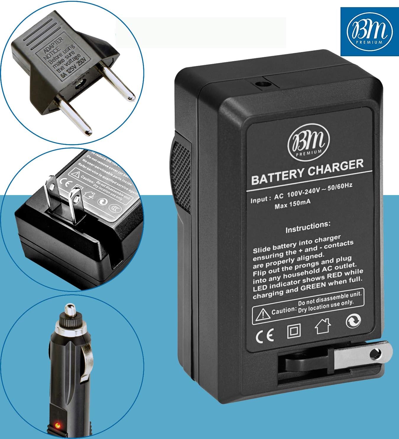 (Excellent) BM Premium 2 Pack of LB-060 Batteries and Battery Charger