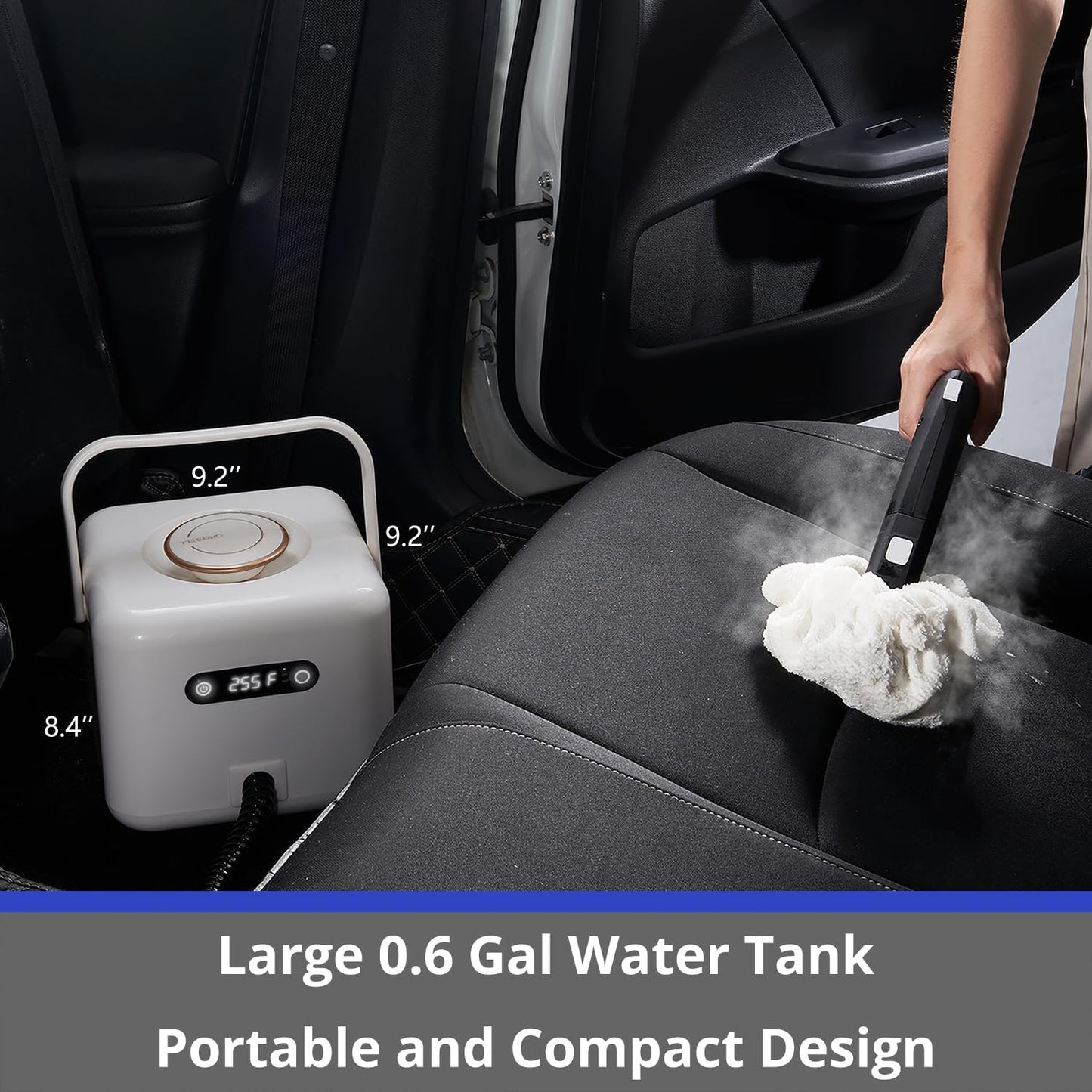 (Excellent) GROBELL Steam Cleaner: Fast 50-Sec Heat-Up Refill Anytime-No Cooling-Detachable Hose
