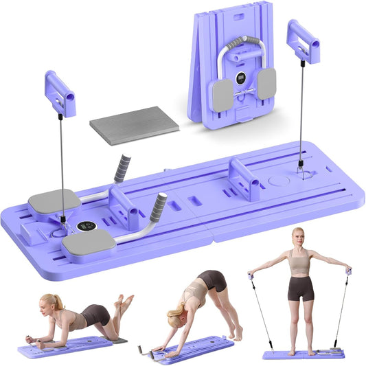(Excellent) Portable Pilates Reformer Machine for Home Gym - Auto-Rebound Pi