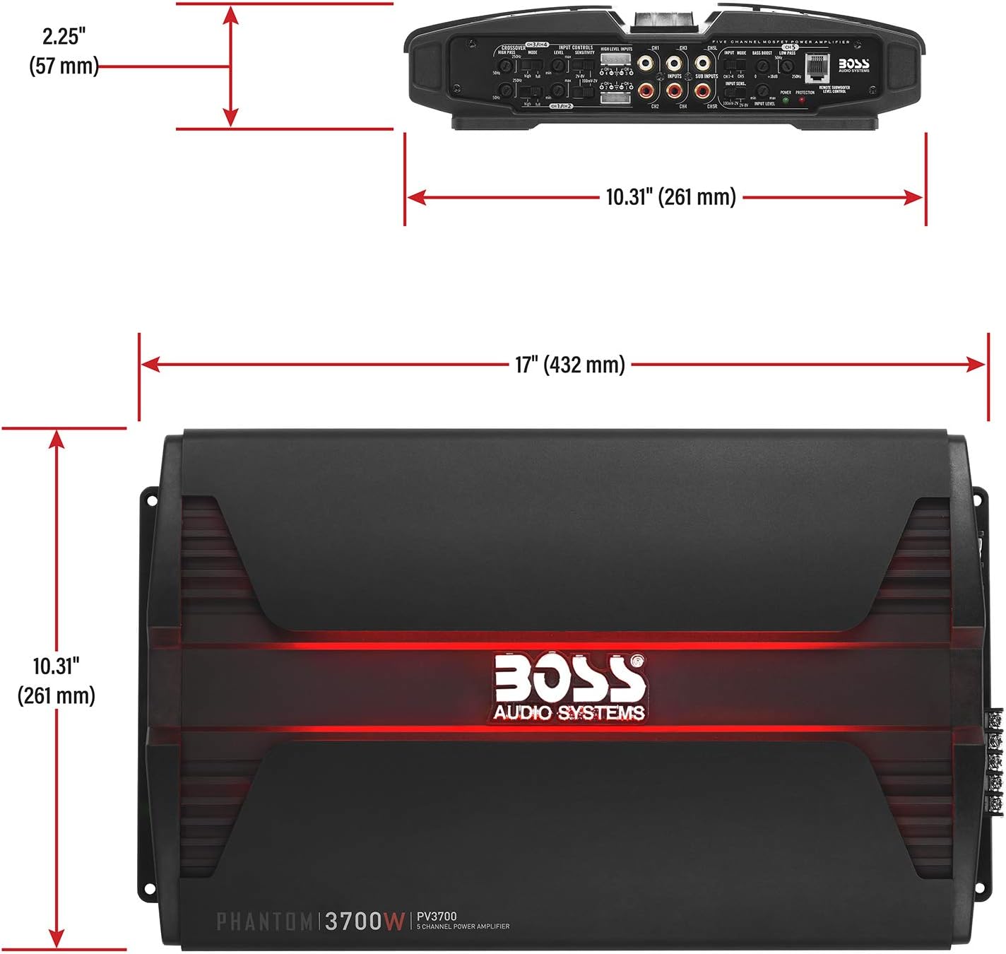 BOSS AUDIO PV3700 Phantom 3700Watt Full Range, Class A/B 28