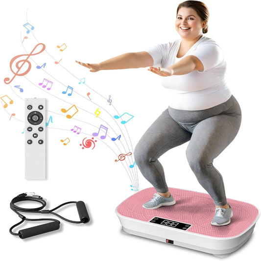 (New Open Box) Vibration Plate Exercise Machine - 400LBS Capacity Vibration Plate for Lymphatic Drainage & Weight Loss with 99 Speed Levels, Whole Body Waver Vibration Plate for Home Fitness