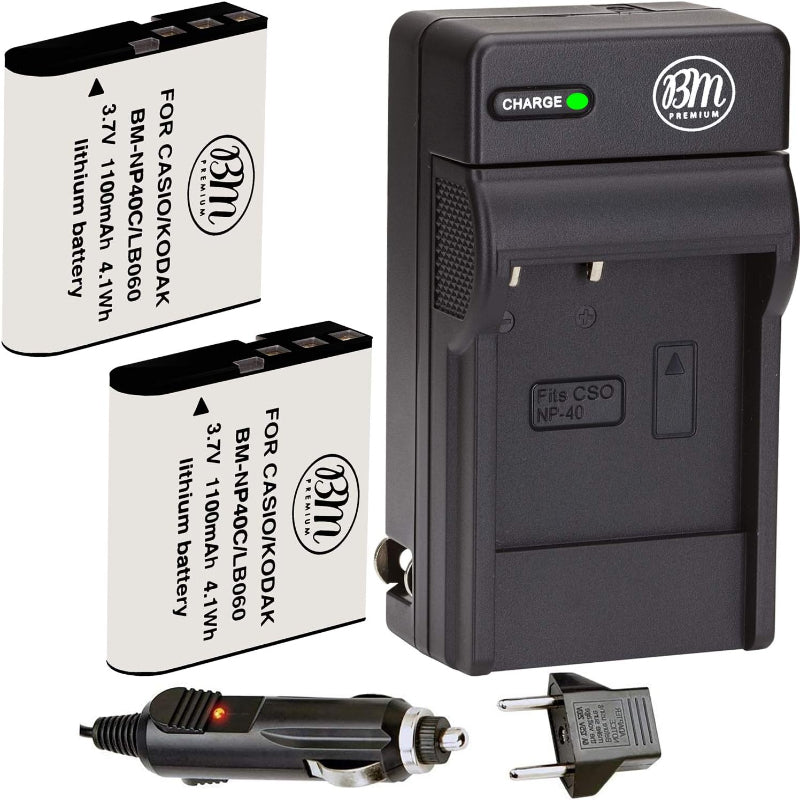 (Excellent) BM Premium 2 Pack of LB-060 Batteries and Battery Charger