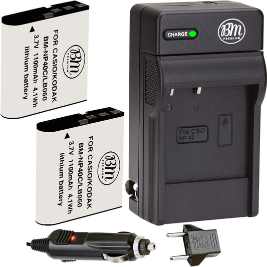 (Excellent) BM Premium 2 Pack of LB-060 Batteries and Battery Charger